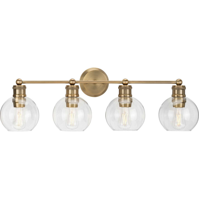 Progress Lighting P300052-163 Four Light Bath Bracket, Vintage Brass