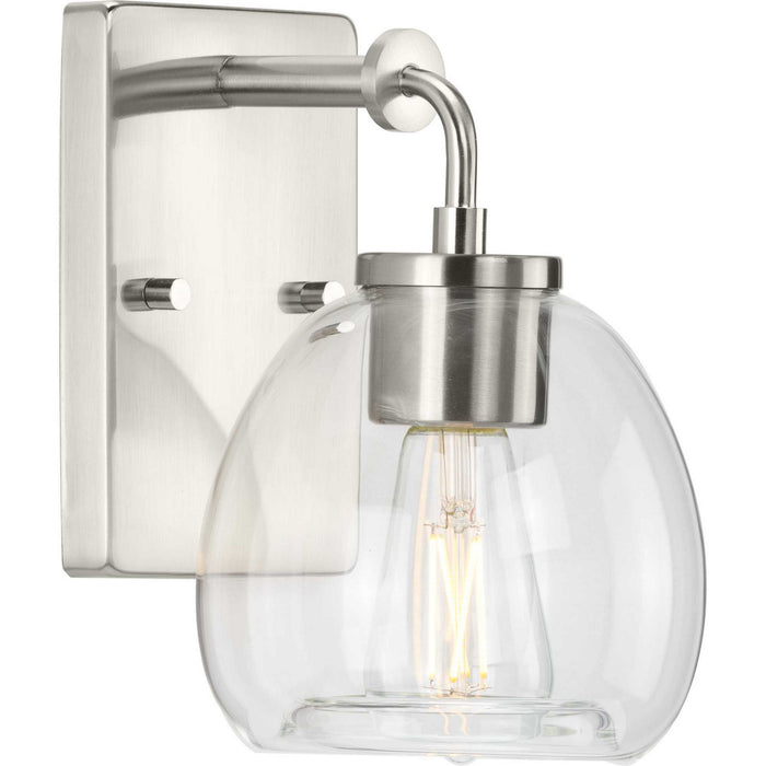 Progress Lighting P300345-009 One Light Bath Bracket, Brushed Nickel