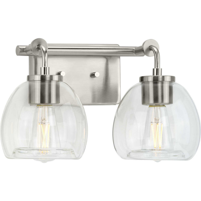 Progress Lighting P300346-009 Two Light Bath Bracket, Brushed Nickel