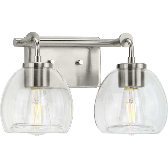 Progress Lighting P300346-009 Two Light Bath Bracket, Brushed Nickel