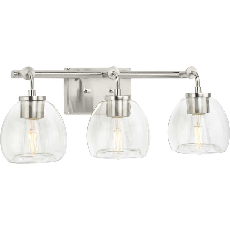 Progress Lighting P300347-009 Three Light Bath Bracket, Brushed Nickel