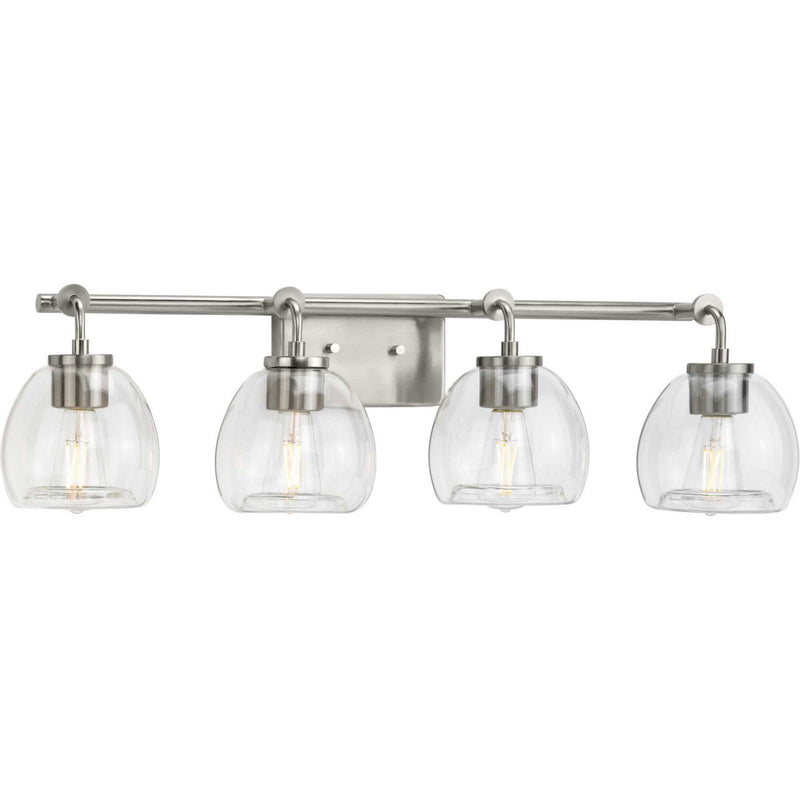 Progress Lighting P300348-009 Four Light Bath Bracket, Brushed Nickel