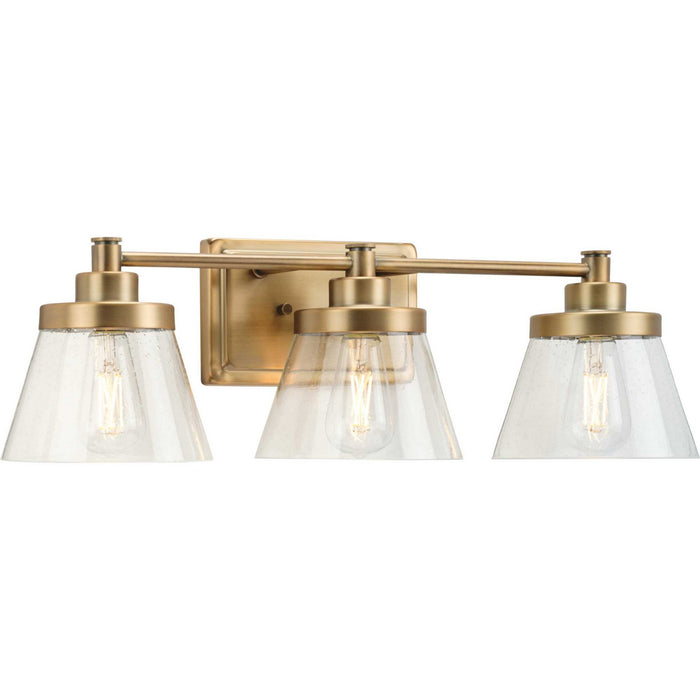 Progress Lighting P300350-163 Three Light Bath Bracket, Vintage Brass