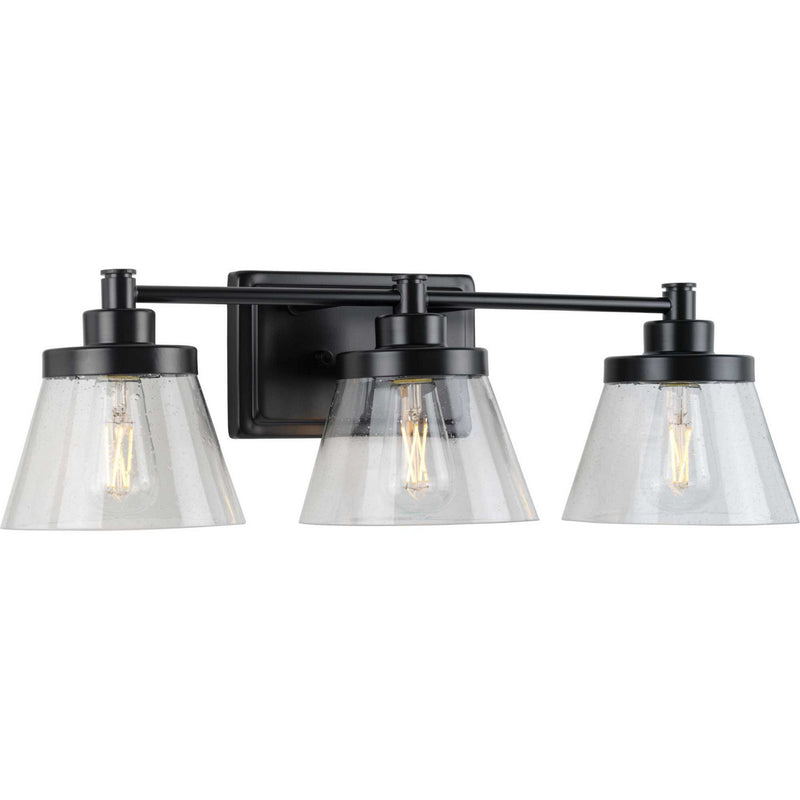Progress Lighting P300350-31M Three Light Bath Bracket, Matte Black