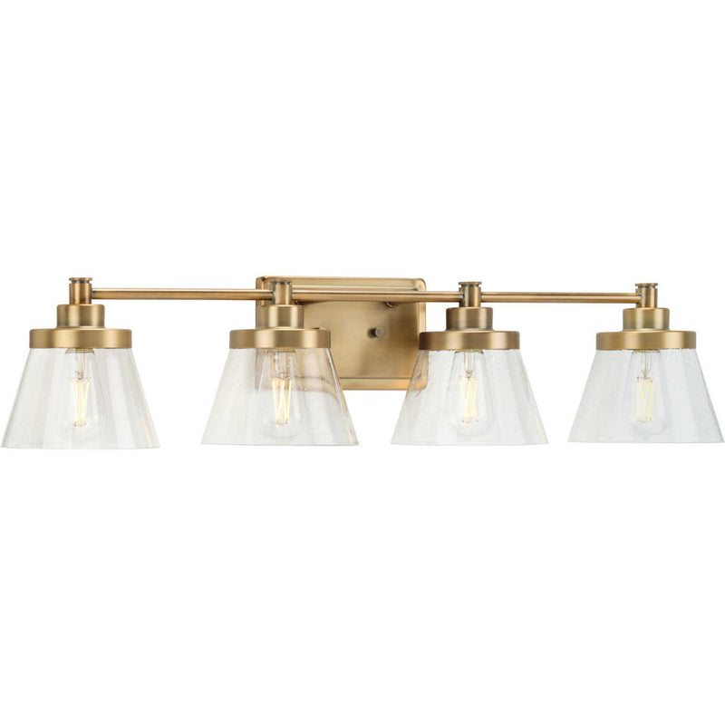 Progress Lighting P300351-163 Four Light Bath Bracket, Vintage Brass