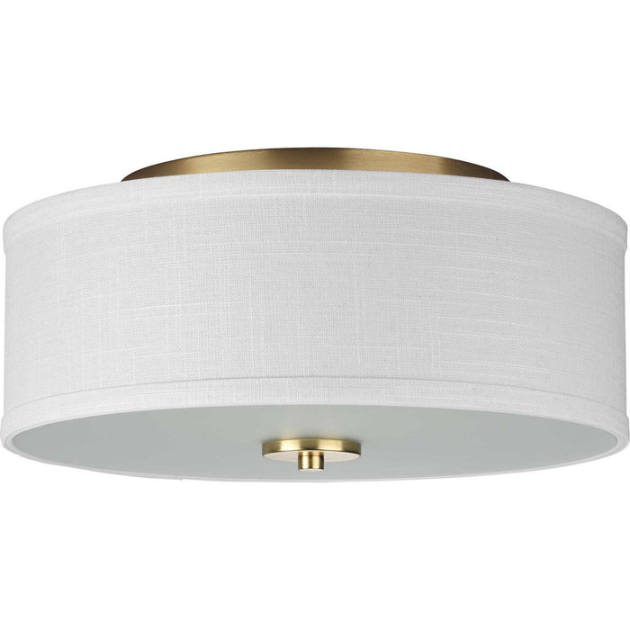 Progress Lighting P350130-012 Two Light Semi-Flush Mount, Satin Brass