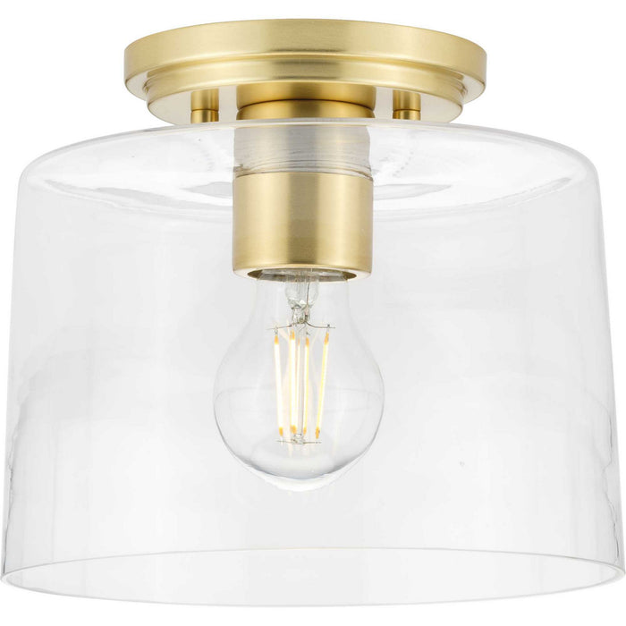 Progress Lighting P350213-012 One Light Flush Mount, Satin Brass