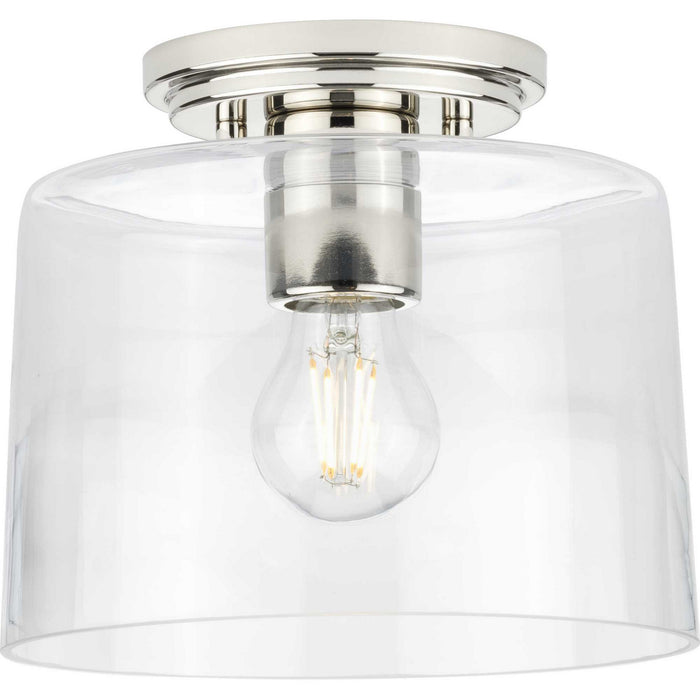 Progress Lighting P350213-104 One Light Flush Mount, Polished Nickel