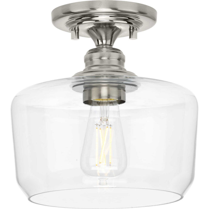 Progress Lighting P350214-009 One Light Flush Mount, Brushed Nickel