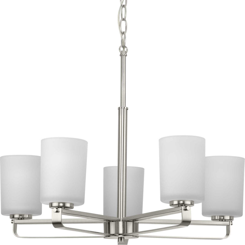 Progress Lighting P400286-009 Five Light Chandelier, Brushed Nickel