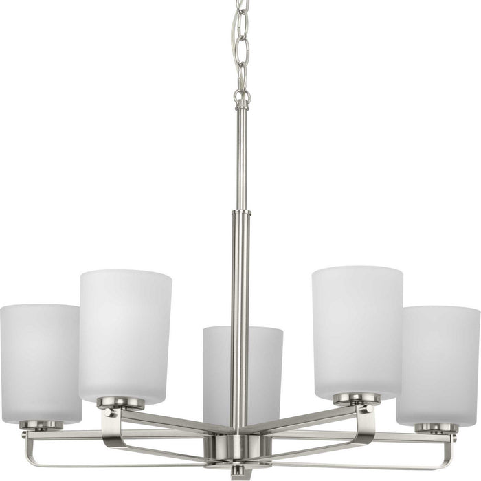 Progress Lighting P400286-009 Five Light Chandelier, Brushed Nickel