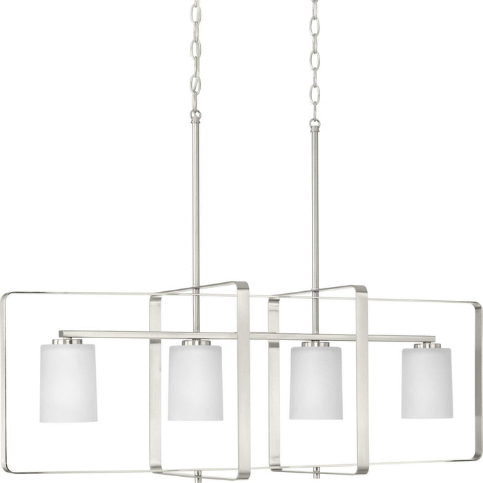 Progress Lighting P400287-009 Four Light Island Pendant, Brushed Nickel