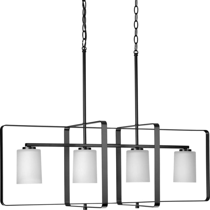 Progress Lighting P400287-31M Four Light Island Pendant, Matte Black