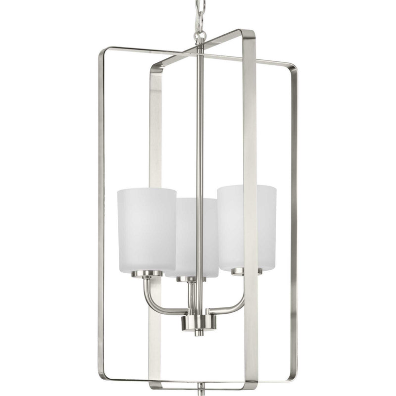 Progress Lighting P500342-009 Three Light Foyer Pendant, Brushed Nickel