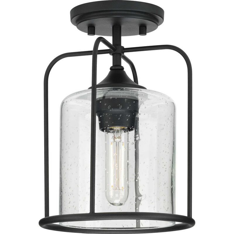 Progress Lighting P550110-031 One Light Outdoor Flushmount, Black
