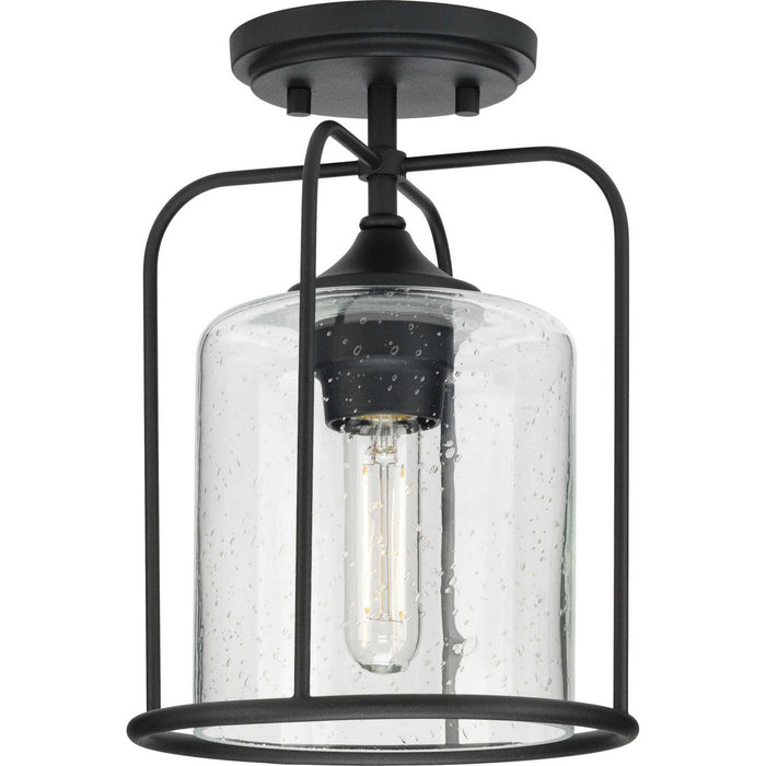 Progress Lighting P550110-031 One Light Outdoor Flushmount, Black