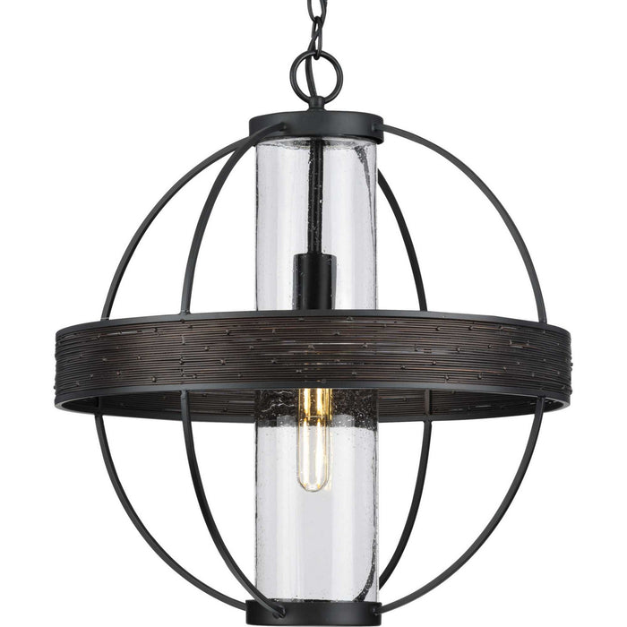 Progress Lighting P550111-31M One Light Outdoor Pendant, Matte Black