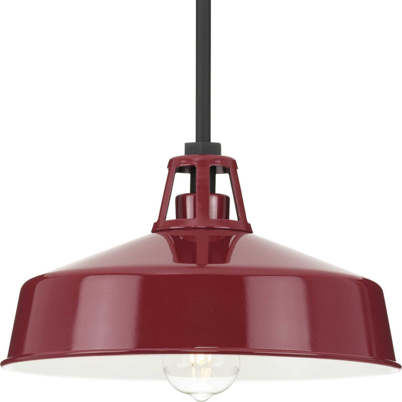 Progress Lighting P550116-039 One Light Outdoor Pendant, Red