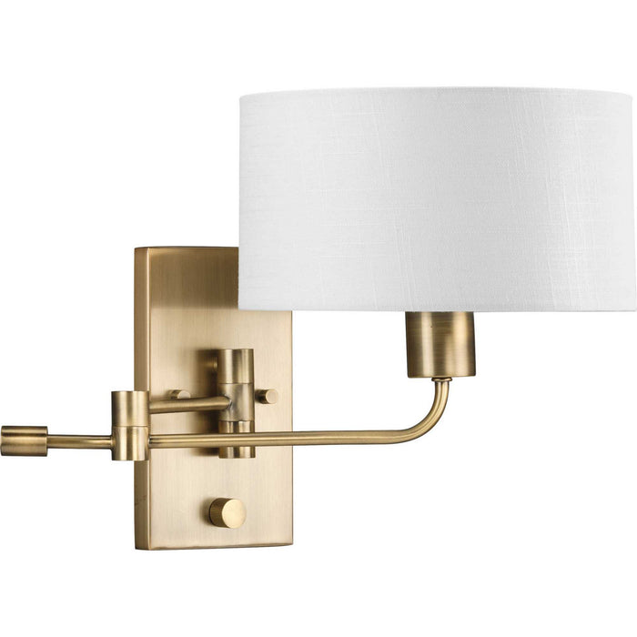 Progress Lighting P710104-163 One Light Wall Bracket, Vintage Brass