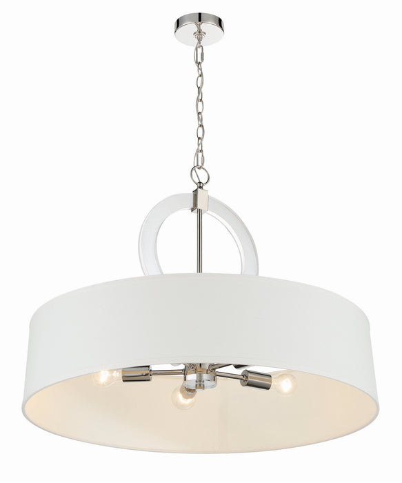 Minka-Lavery 2152-613 Five Light Pendant, Polished Nickel