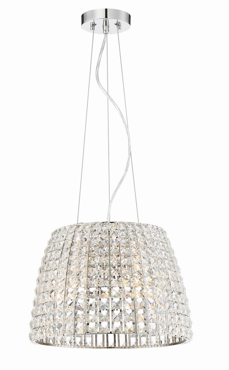 Minka-Lavery 2294-613 Three Light Pendant, Polished Nickel