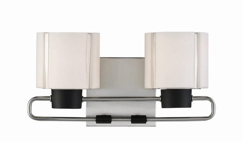 Minka-Lavery 2462-691 Two Light Bath, Coal With Brushed Nickel
