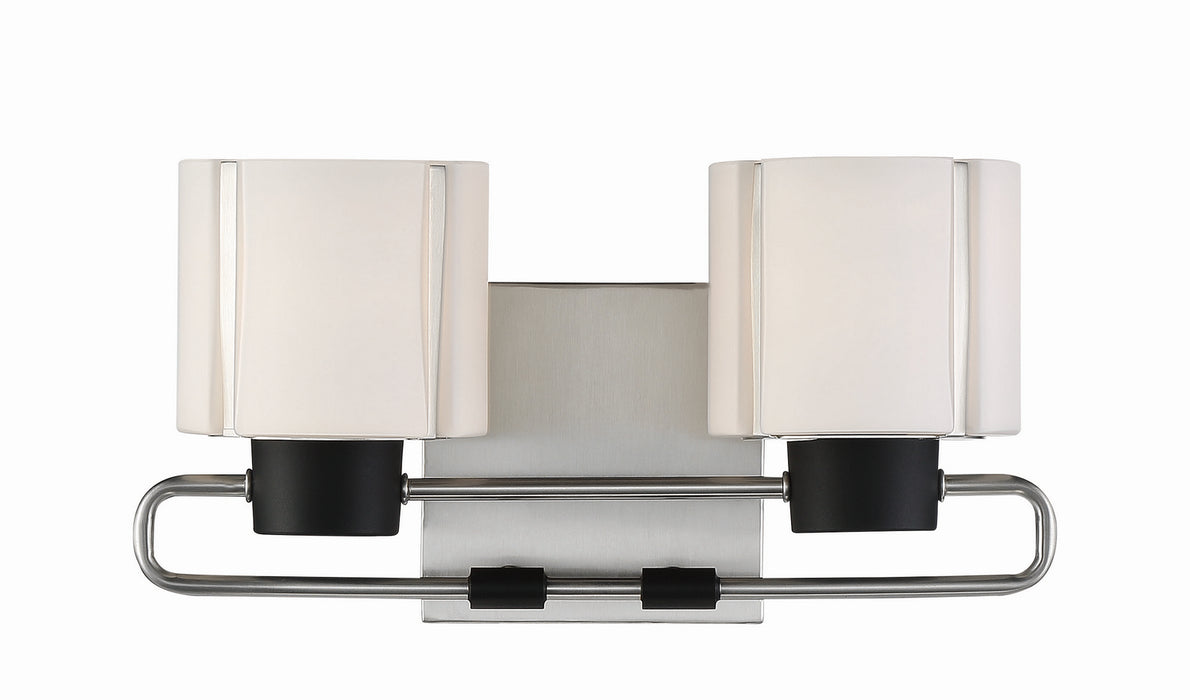 Minka-Lavery 2462-691 Two Light Bath, Coal With Brushed Nickel