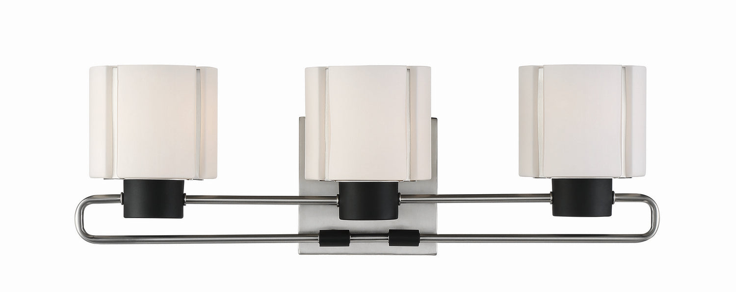 Minka-Lavery 2463-691 Three Light Bath, Coal With Brushed Nickel