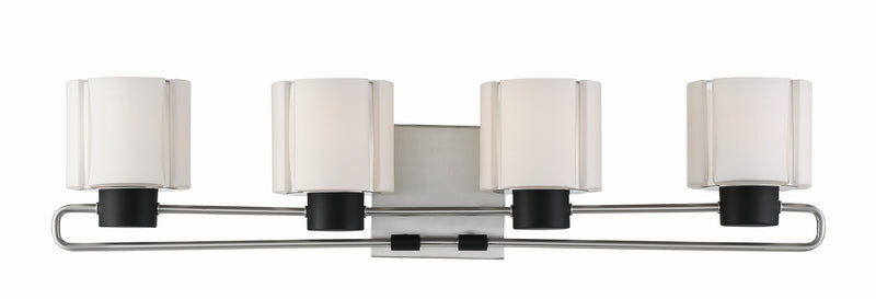 Minka-Lavery 2464-691 Four Light Bath, Coal With Brushed Nickel