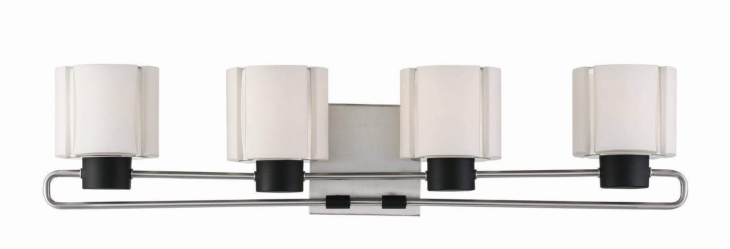Minka-Lavery 2464-691 Four Light Bath, Coal With Brushed Nickel