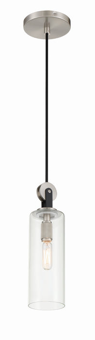Minka-Lavery 2890-691 One Light Mini Pendant, Coal With Brushed Nickel