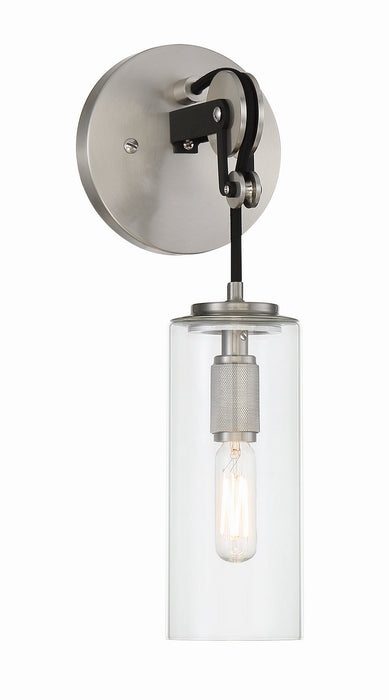 Minka-Lavery 2891-691 One Light Bath Bar, Coal With Brushed Nickel