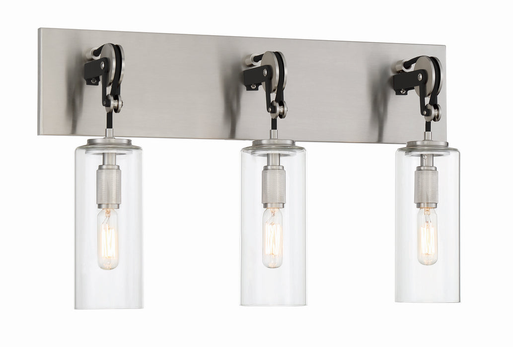 Minka-Lavery 2893-691 Three Light Bath, Coal With Brushed Nickel