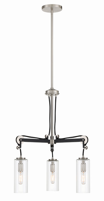 Minka-Lavery 2898-691 Three Light Chandelier, Coal With Brushed Nickel