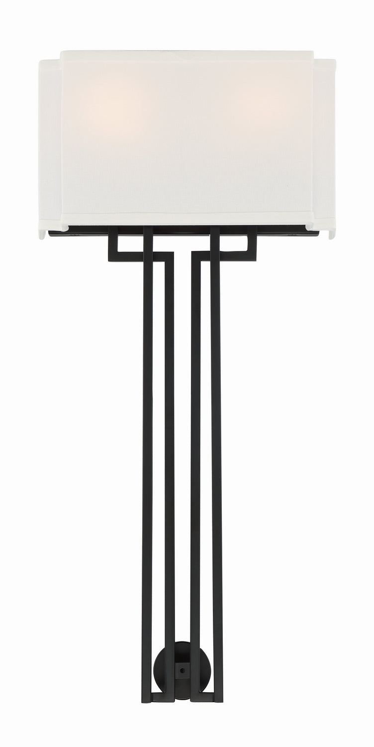 Minka-Lavery 2951-572 Two Light Wall Sconce, Coal W/Polished Nickel Highlig