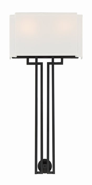 Minka-Lavery 2951-572 Two Light Wall Sconce, Coal W/Polished Nickel Highlig