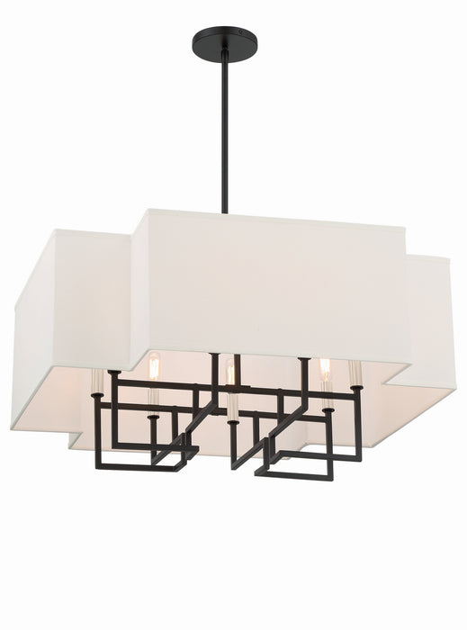 Minka-Lavery 2957-572 Eight Light Pendant, Coal W/Polished Nickel Highlig