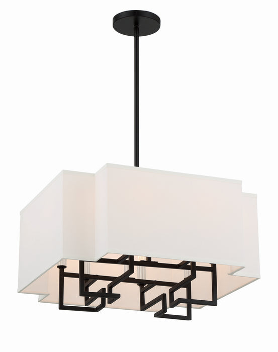 Minka-Lavery 2958-572 Eight Light Pendant, Coal W/Polished Nickel Highlig