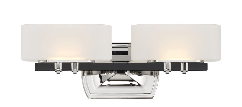 Minka-Lavery 3012-572-L LED Bath Light, Coal W/Polished Nickel Highlig