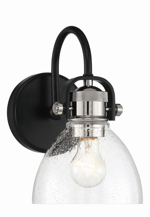 Minka-Lavery 3361-572 One Light Bath, Coal W/Polished Nickel Highlig