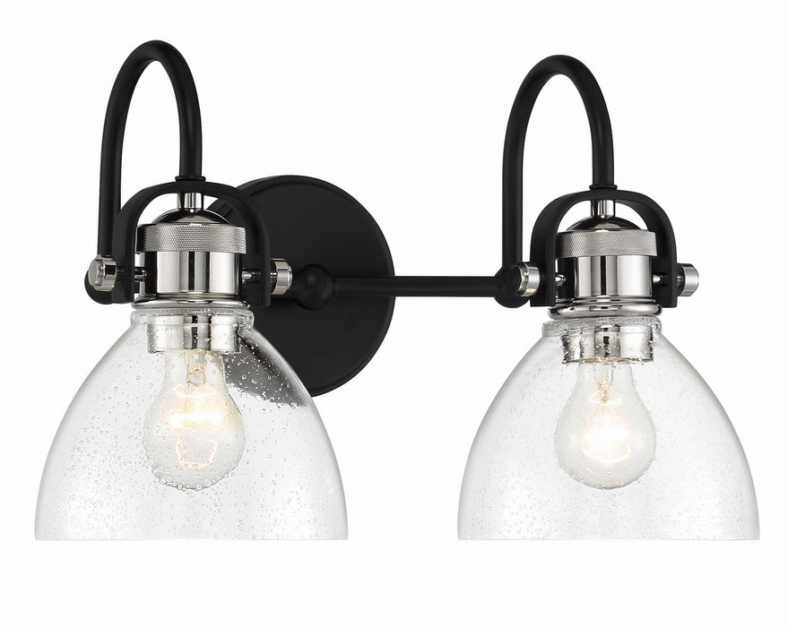 Minka-Lavery 3362-572 Two Light Bath, Coal W/Polished Nickel Highlig