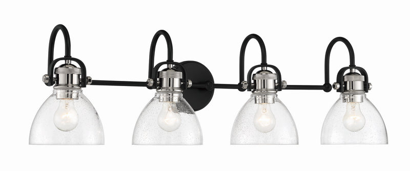 Minka-Lavery 3364-572 Four Light Bath, Coal W/Polished Nickel Highlig