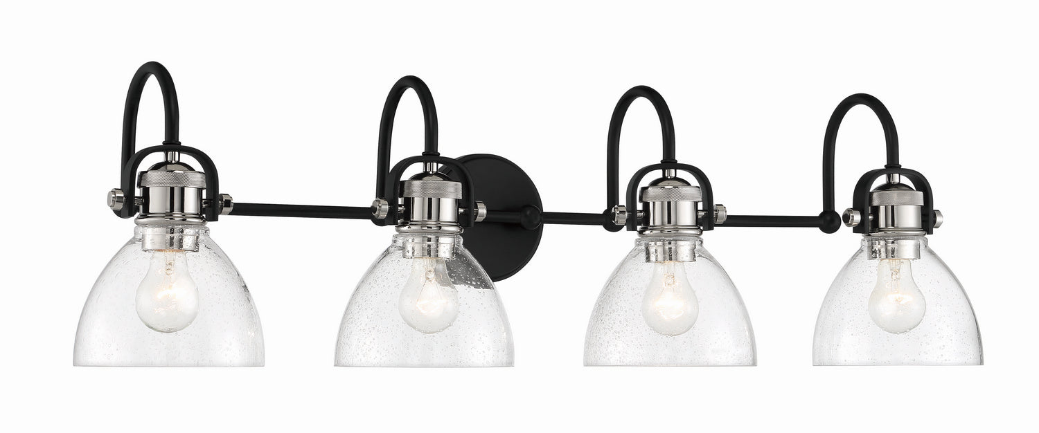 Minka-Lavery 3364-572 Four Light Bath, Coal W/Polished Nickel Highlig
