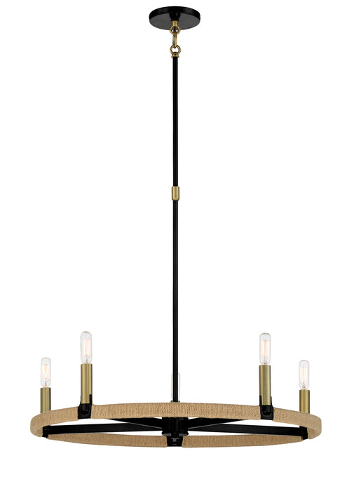 Minka-Lavery 3865-726 Five Light Chandelier, Coal And Soft Brass
