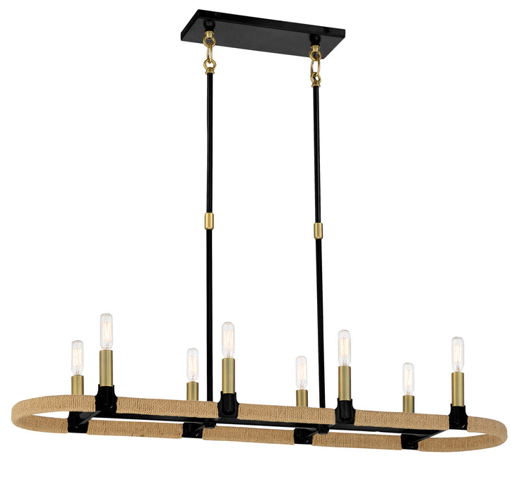 Minka-Lavery 3868-726 Eight Light Island Pendant, Coal And Soft Brass