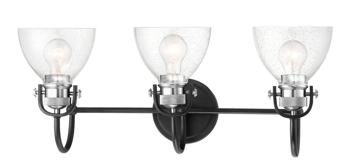 Minka-Lavery 3363-572 Three Light Bath, Coal W/Polished Nickel Highlig