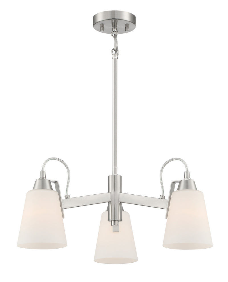 Minka-Lavery 3993-84 Three Light Chandelier, Brushed Nickel
