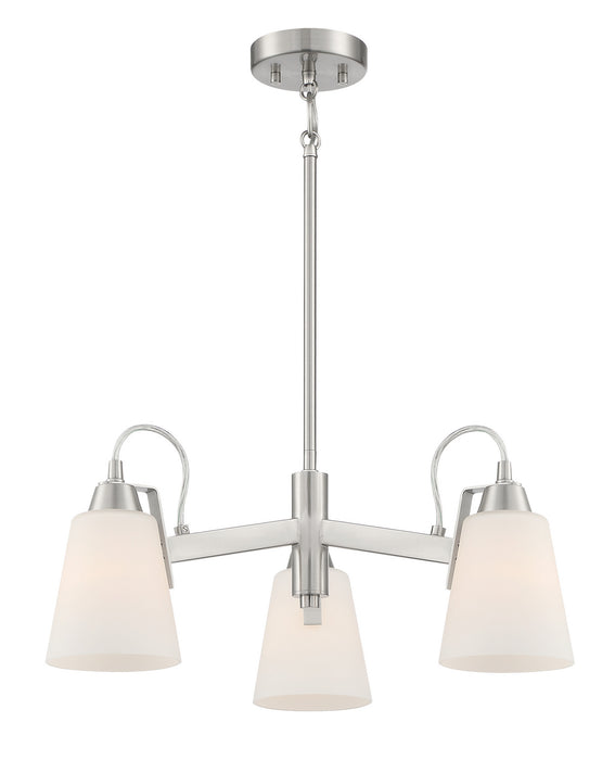 Minka-Lavery 3993-84 Three Light Chandelier, Brushed Nickel