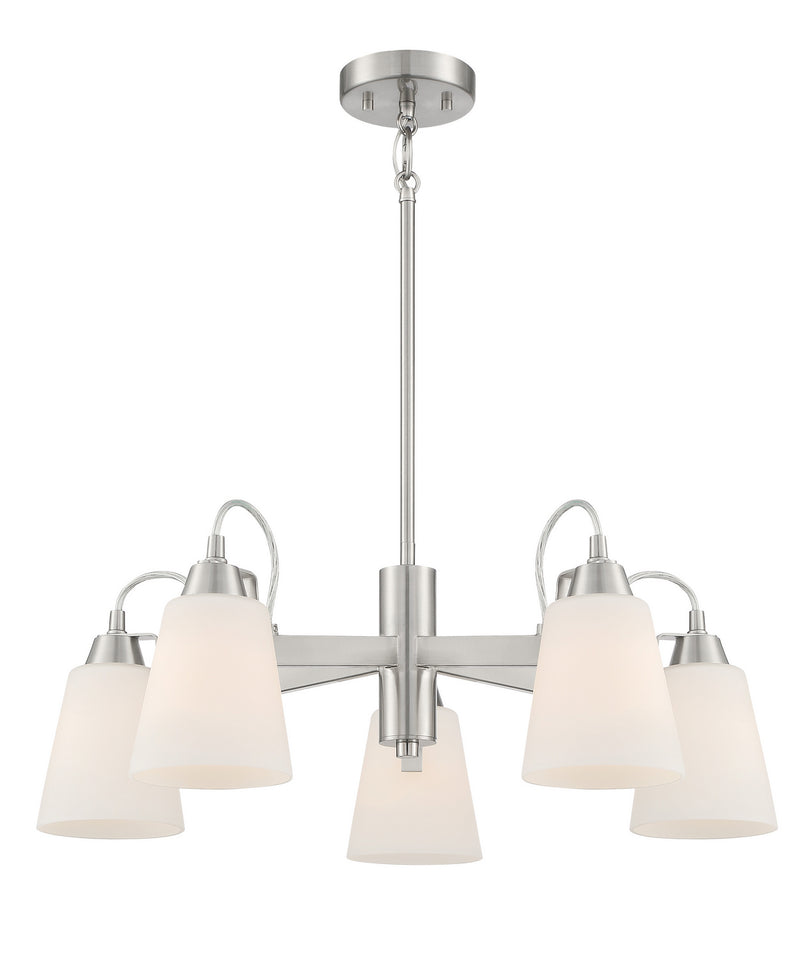 Minka-Lavery 3995-84 Five Light Chandelier, Brushed Nickel