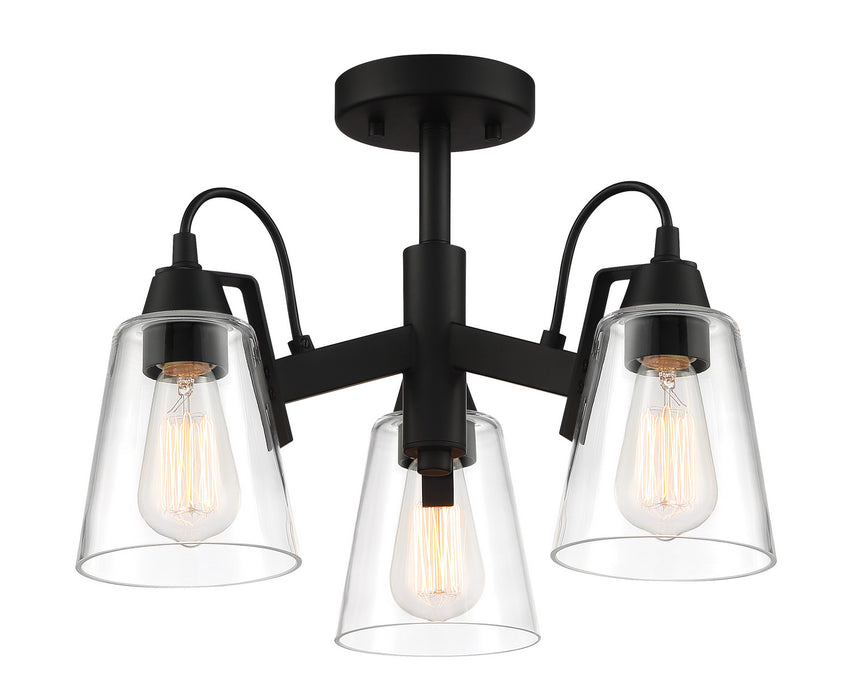 Minka-Lavery 3997-66A Three Light Semi Flush Mount, Coal